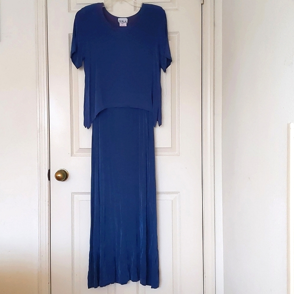 NWOT. Vintage Short sleeve two pieces set maxi dress.